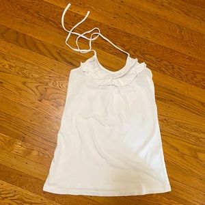 Velvet White Cotton Halter top M